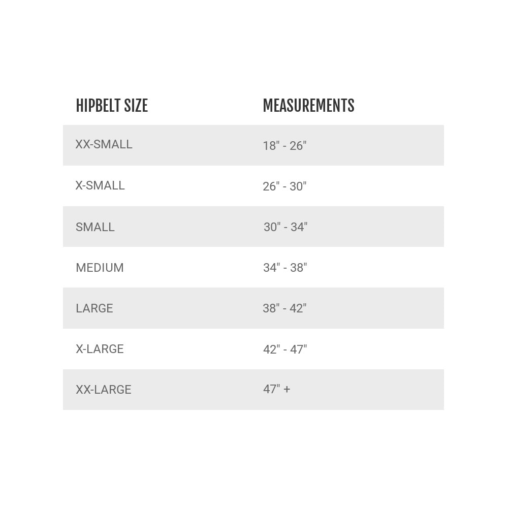 ULA Hipbelt Measurement Guide